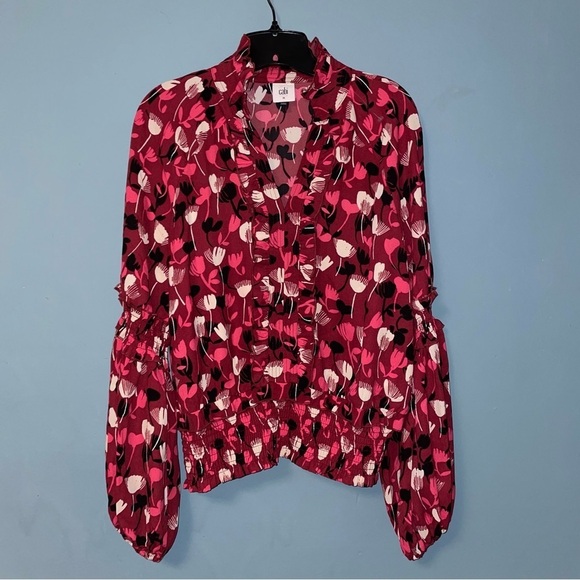 CAbi Tops - Cabi Corsage Blouse with Bishop Sleeves and Smocking at the Waist Size Medium